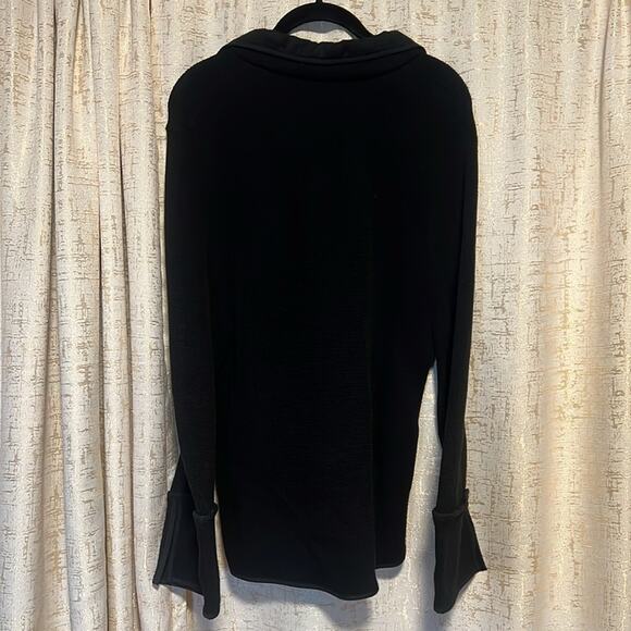 NWT Jaskar Black Chunky Button Closure Neck Collared Cardigan Women's Size Large - Picture 2 of 8